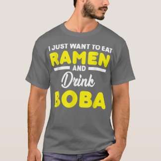 Boba Tea Ramen Cute Kawaii Bubble Milk Tea  T-Shirt