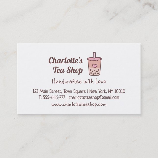 Boba Tea Shop and Royalty Business Cards (Front)