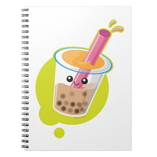 Boba Tea Spiral Notebook (Front)