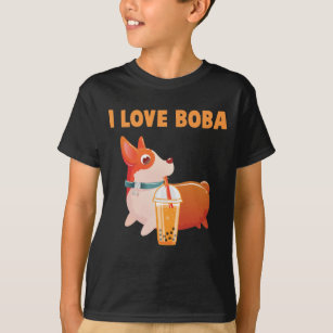 Boba Welsh Corgi Pembroke Bubble Tea Kawaii Dog T-Shirt