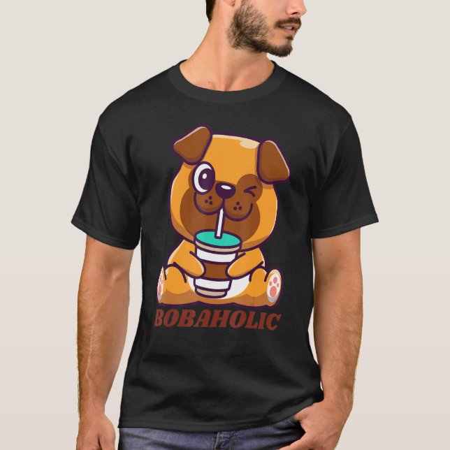 Bobaholic Bubble Tea Japanese Boba Milk Tea T-Shirt (Front)
