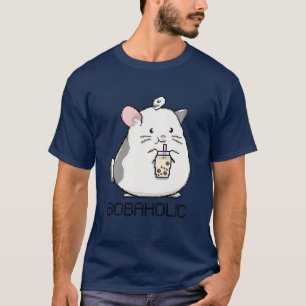 Bobaholic Pixel Mouse Loves Boba Tea T-Shirt