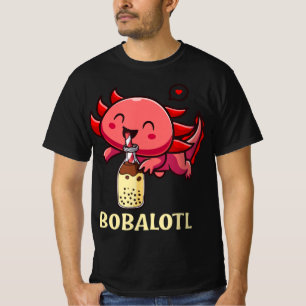 Bobalotl Axolotl Boba Tea Bubble Milk Anime Lover  T-Shirt