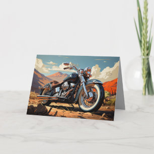 Bobber Motorcycle Card - Desert Background