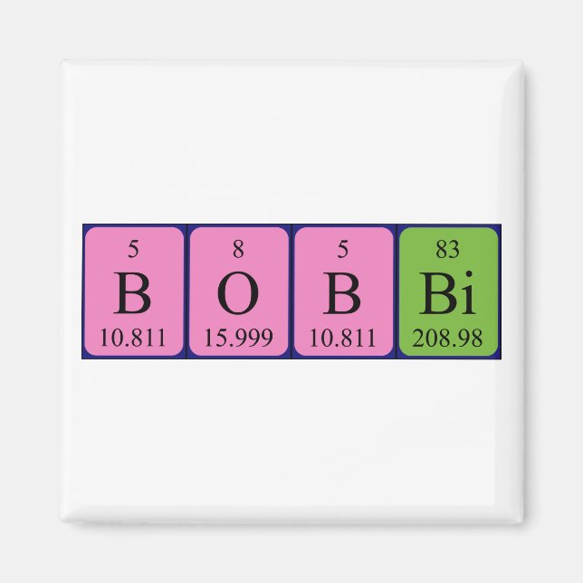 Bobbi periodic table name magnet (Front)
