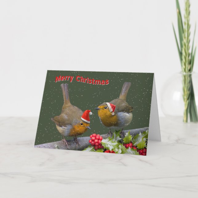 Bobbin' Robins Christmas Card (Front)