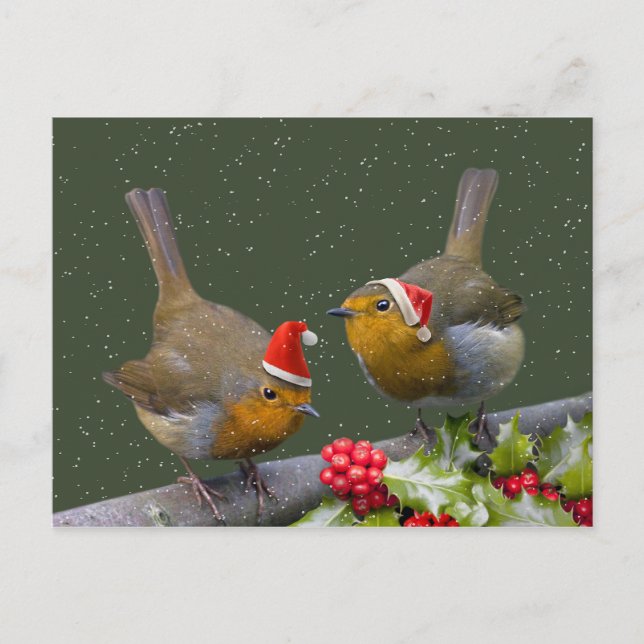 Bobbin' Robins Postcard (Front)