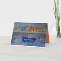 Bobby Boat Birthday Card add text/name