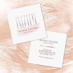Bobby Pins Hair Stylist Hair Salon Hairdresser Square Business Card