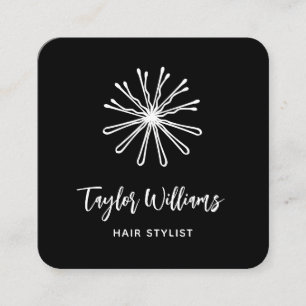 Bobby Pins Hair Stylist Hairstylist Hairdresser Square Business Card