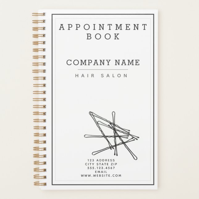 Bobby Pins Hairsalon Appointment Book / Planner (Front)