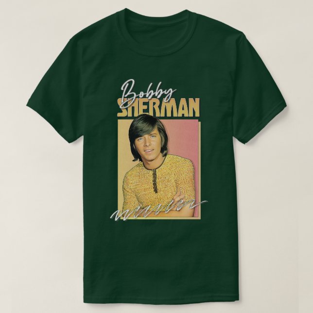 Bobby Sherman Retro 1970s Aesthetic Fan Design T-Shirt (Design Front)