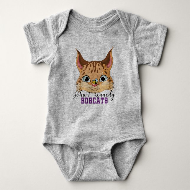 Bobcat babysuit baby bodysuit (Front)