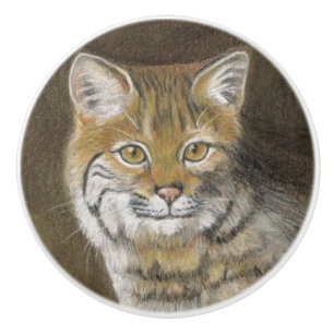Bobcat Ceramic Knob