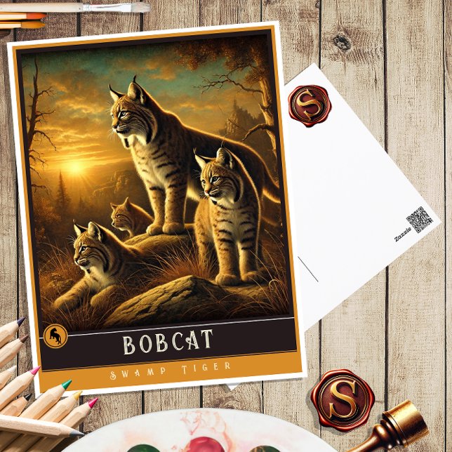 Bobcat | Cute Family Vintage Animal Postcard (Creator Uploaded)