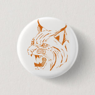 Bobcat draw 3 cm round badge
