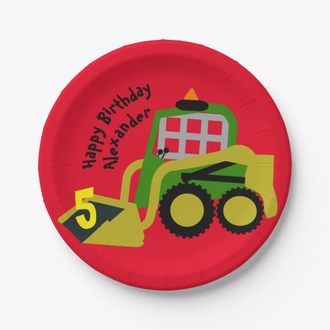 Bobcat Excavator Paper Plate (Front)