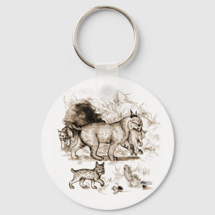 Bobcat Family Key Ring