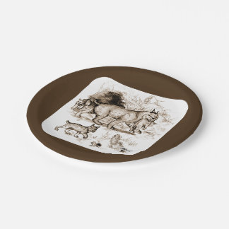 Bobcat Family Paper Plate