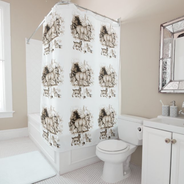 Bobcat Family Shower Curtain (In Situ)