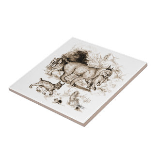 Bobcat Family Tile