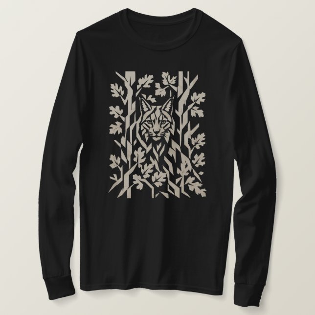Bobcat Forest Wildlife Graphic T-Shirt (Design Front)