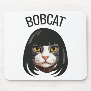 Bobcat Funny Cat Bob Haircut Trending Comedy Cat G Mouse Pad