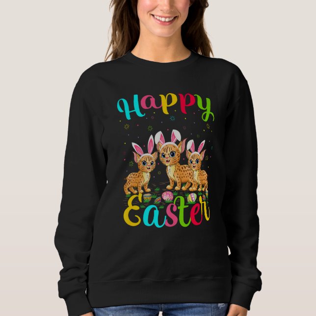 Bobcat  Funny Easter Egg Bunny Bobcat Happy Easter Sweatshirt (Front)