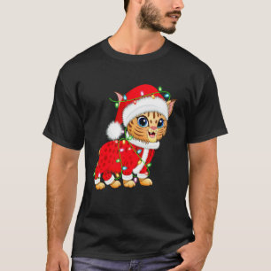 Bobcat Lynx Christmas Lights Santa Costume Cute An T-Shirt