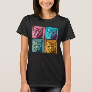 Bobcat Pop Illustration Colorful Animal Women Men T-Shirt