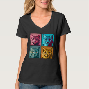 Bobcat Pop Illustration Colorful Animal Women Men T-Shirt