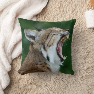 Bobcat Profile Yawning Pillow