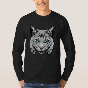 Bobcat Wildcat Staring Cool Animal Head Face Masc T-Shirt