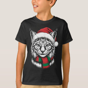 Bobcat Xmas Santa Hat F Christmas Costume T-Shirt