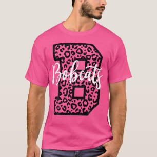 Bobcats School Spirit Leopard Sport Fan Game Day T-Shirt