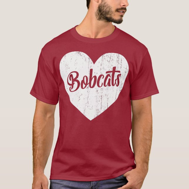 Bobcats School Sports Fan Team Spirit Mascot T-Shirt (Front)