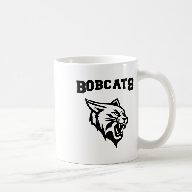 Bobcats Sports With Mascot Sticker  Coffee Mug (Right)