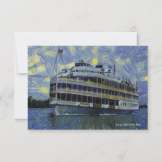 Boblo Boat Starry Night Note Card