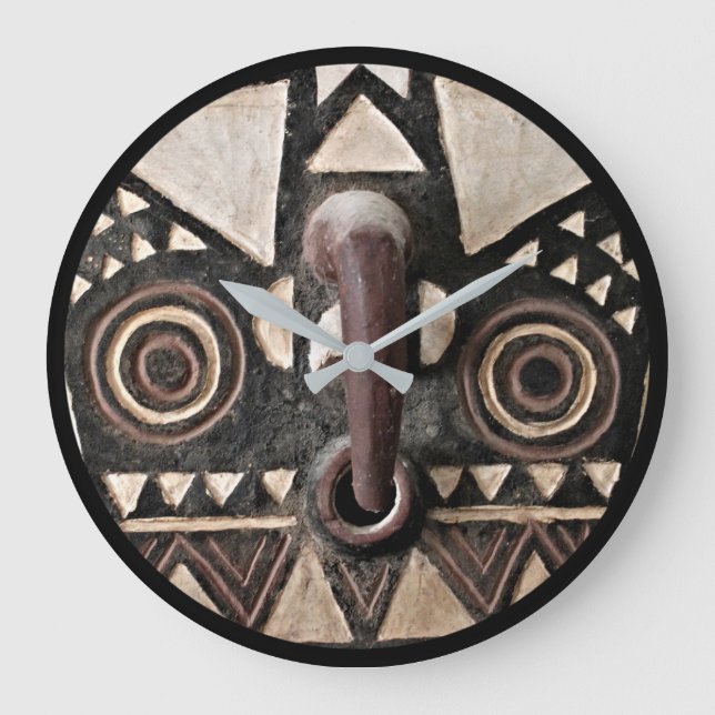 Bobo Bwa Hawk Mask • Round Wall Clock (Front)