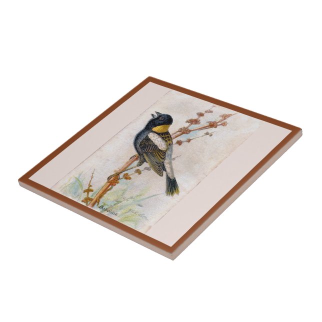Bobolink Large Bird Ceramic Tile (Side)