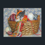 Bob's Fun with Yarn Postcard<br><div class="desc">Bob is a Rescue Kitty. He was a tiny little runt who for months refused to eat anything but a bottle of KMR (Kitten Milk Replacement). I babysat for him when his foster mum went on vacation and I was finally able to get him to eat food. While babysitting I...</div>