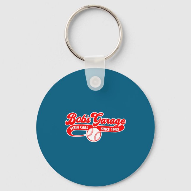 Bobs Garage Baseball Team Illustration Key Ring (Front)