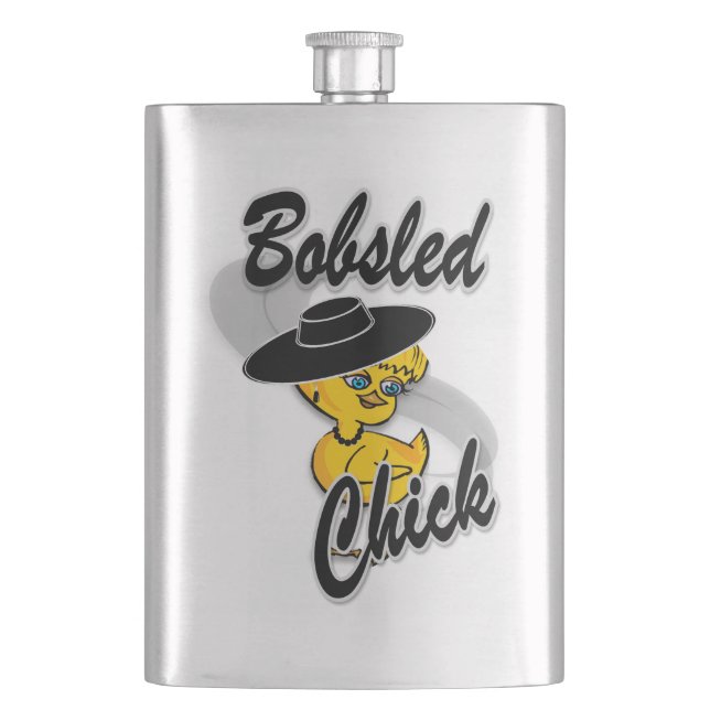 Bobsled Chick #4 Hip Flask (Front)