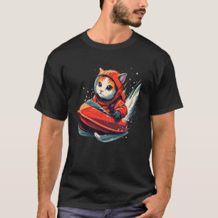 Bobsledder Cat on Bobsleigh T-Shirt