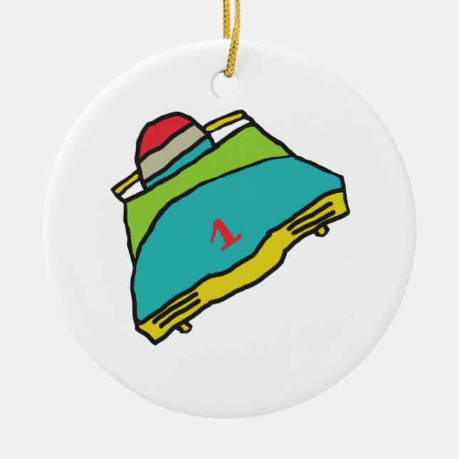 Bobsleigh Ceramic Tree Decoration (Front)