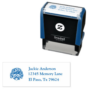 BOBTAIL Image Name and Return Address Self-inking Stamp