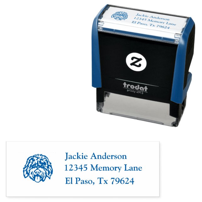 BOBTAIL Image Name and Return Address Self-inking Stamp (In Situ)