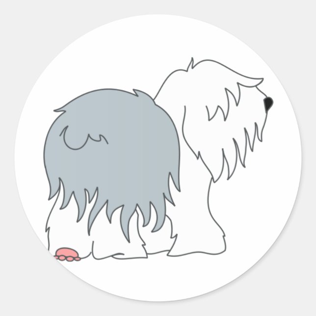 Bobtail Sheepdog Classic Round Sticker (Front)