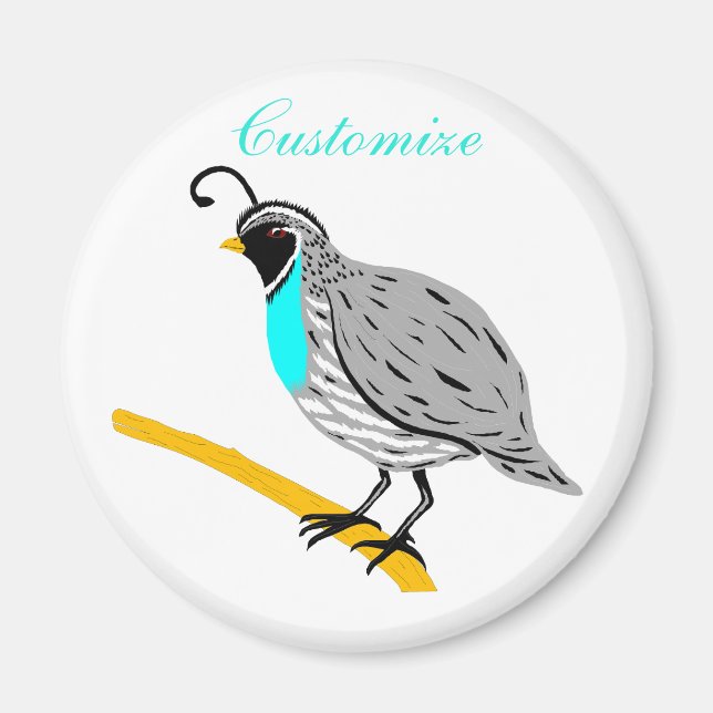 Bobwhite Blue-throated Quail Thunder_Cove Magnet (Front)