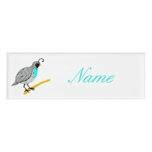 Bobwhite Blue-throated Quail Thunder_Cove Name Tag